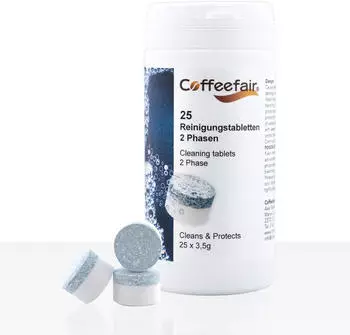Coffeefair Reinigungstabletten 2-Phasen 18 Stück 25 x 3,5g, Reinigungs-Tabs Coffeefair Reinigungstabletten 2-Phasen 18 Stück 25 x 3,5g, Reinigungs-Tabs