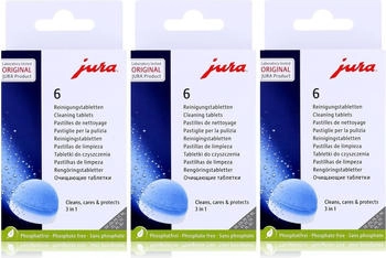 Jura 24225 3-Phasen-Reinigungstabletten 6 Tabletten Phosphatfrei (3er Pack)