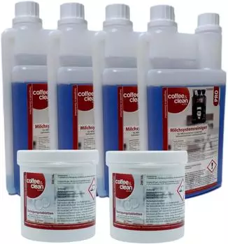 JaPeBi 4 x 1L Milchschaumreiniger + 2 x 200 Reiniger-Tabs á 2gr für Kaffeevollautomaten (1006440)