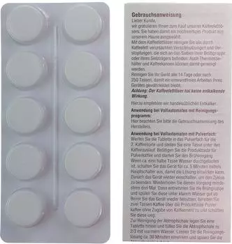 Piebert 10x Reinigungstabletten Extradünn für Krups Melitta Philips Saeco Kaffeeautomat