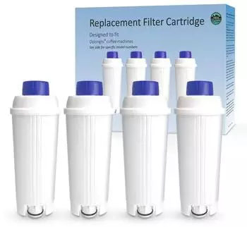 LuxusKollektion Wasserfilter für Kaffeemaschinen DLSC002 Aktivkohle 4er Pack Weiß