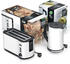 Arendo Frühstücks-Set Wasserkocher 1,5l, 4-Scheiben Toaster Langschlitz weiß