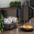 Arendo Frühstücks-Set Wasserkocher Toaster Eierkocher grau