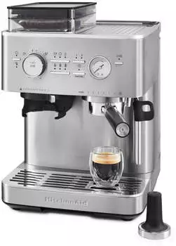 KitchenAid halbautomatische Espressomaschine 5KES6551ESX Gebürstetes Metall – Vielseitige Kaffeespezialitäten für jeden Geschmack