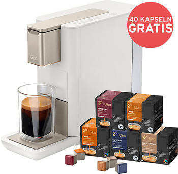 Eduscho Qbo ICONIC Premium Kapselmaschine Light Gold + 40 Kapseln