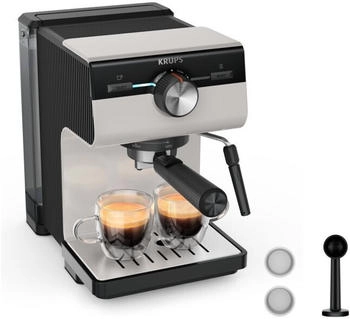 Krups Authentic Espresso-Siebträgermaschine XP381B10 Grey Creme