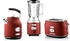 Westinghouse Retro Früstücksset kurze Schlitze Toaster, Wasserkocher 1,7L , Standmixer 1,5L Rot (WES08)