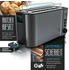 Arendo Frühstücks-Set Wasserkocher Toaster Eierkocher grau 305967