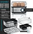 Arendo Frühstücks-Set (2-tlg), 2-Scheiben Langschlitz Toaster, 8er Eierkocher, Silber