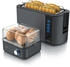 Arendo 2-teiliges Frühstücksset - 4-Scheiben Langschlitz Toaster, 8er Eierkocher, Grau