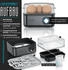 Arendo 2-teiliges Frühstücksset - 4-Scheiben Langschlitz Toaster, 8er Eierkocher, Grau