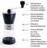 ADE Manuelle Kaffeemühle mit Kegel-Keramikmahlwerk stufenloser Mahlgrad für 65 g Kaffeepulver