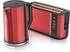 Arendo Frühstücks-Set Wasserkocher 1,5l & 2-Scheiben Langschlitz Toaster Edelstahl Rot (2-tlg)
