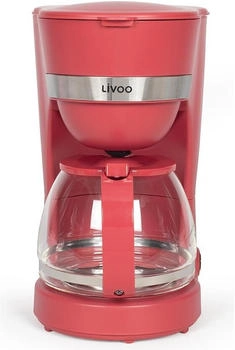 LIVOO Elektrische Kaffeemaschine DOD200N 12 Tassen Fassungsverm&ouml;gen 1,25 l 750 W Chili Red
