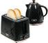 HomCom Kocher-Toaster-Set-Kunststoff Stahl-24,2L x 19,5B x 23,4H cm-Schwarz