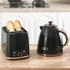 HomCom Kocher-Toaster-Set-Kunststoff Stahl-24,2L x 19,5B x 23,4H cm-Schwarz