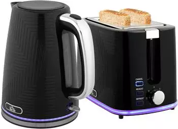 HomCom Wasserkocher Toaster Set Edelstahl 1,7L Wasserkocher 2 Scheiben Toaster