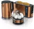 Arendo Frühstücks-Set (3-tlg) Wasserkocher 1,5l 2-Scheiben Toaster 7er Eierkocher Kupfer