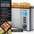 Arendo Frühstücksset Wasserkocher 1,5l 4-Scheiben Langschlitztoaster 7er Eierkocher SEVENCOOK Silber