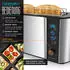 Arendo Frühstücksset 3-teilig 2-Scheiben Toaster 6er Eierkocher Wasserkocher 1,5L Silber