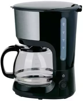 Alpina Kaffeemaschine Filterkaffeemaschine 1,25L/10 Tassen mit Glaskanne und Anti-Tropf Schwarz