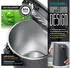Arendo Frühstücks-Set Wasserkocher mit Temperatureinstellung 1,5l 4 Scheiben Toaster Touch Cool Grey