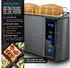 Arendo Frühstücks-Set Wasserkocher mit Temperatureinstellung 1,5l 4 Scheiben Toaster Touch Cool Grey