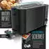 Arendo Vorteils-SET Wasserkocher 2200W Toaster 4 Scheiben LED Anzeige Schwarz