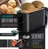 Arendo Frühstücks-Set Wasserkocher mit Temperatureinstellung 1,5l 4 Scheiben Toaster Touch schwarz