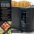Arendo Frühstücks-Set Wasserkocher mit Temperatureinstellung 1,5l 4 Scheiben Toaster Touch schwarz