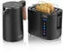 Arendo Frühstücks-Set Wasserkocher mit Temperatureinstellung 1,5l Toaster 2 Scheiben Touch schwarz