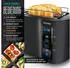Arendo Frühstücks-Set Wasserkocher mit Temperatureinstellung 1,5l Toaster 2 Scheiben Touch schwarz