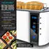 Arendo Frühstücks-Set Wasserkocher mit Temperatureinstellung 1,5l 4 Scheiben Toaster Touch weiß