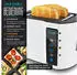Arendo Frühstücks-Set Wasserkocher mit Temperatureinstellung 1,5l Toaster 2 Scheiben Touch weiß