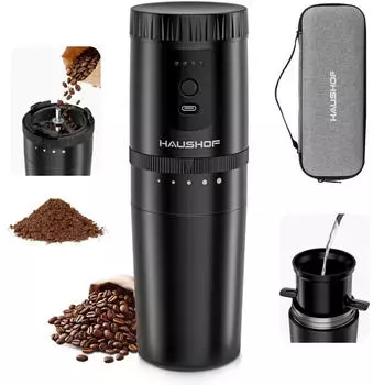 HAUSHOF Elektrische Kaffeem&uuml;hle Kabellos Wei&szlig;
