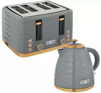 autolock Fr&uuml;hst&uuml;cks-Set 2-in-1 Toaster und Wasserkocher Set 1,7L Wasserkocher 4 Scheiben Toaster
