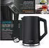 Arendo Frühstücks-Set Edelstahl Wasserkocher 1,5l 6er Eierkocher Schwarz