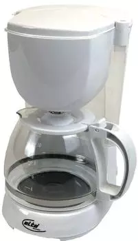 Elta Filterkaffeemaschine 1l Kaffeekanne Permanentfilter Warmhalteplatte Anti-Tropf-Ventil Wei&szlig;