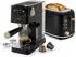 Briebe Nordic Set Kaffeemaschine 20 Bar Toaster 2 Breite Scheiben SKT1221BLK Schwarz