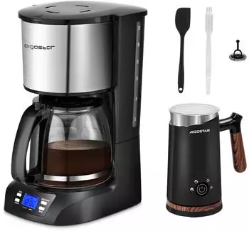 Aigostar 1,5L Kaffeemaschine mit programmierbarer Timer/ Milchaufsch&auml;umer 500W
