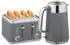 HomCom Frühstücks-Set Wasserkocher mit Warmhaltefunktion (2-tlg) 4 Scheiben Toaster mit 7 Bräunungsstufen