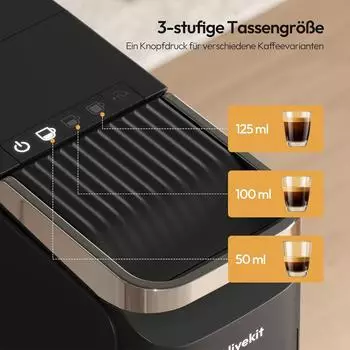 LLIVEKIT 3-in-1 Kaffeekapselmaschine E0UG0062 – Zwei Kapselsysteme erweitern die Getränkeauswahl erheblich