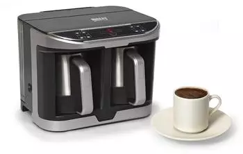 Meray T&uuml;rkische Kaffeemaschine Dual Pro Doppelkanne bis zu 8 Tassen schwarz