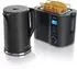 Arendo Frühstücks-Set Wasserkocher mit Temperatureinstellung 1,5l Toaster 2 Scheiben schwarz