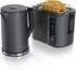Arendo Frühstücks-Set Wasserkocher mit Temperatureinstellung 1,5l Toaster 2 Scheiben Touch Cool Grey