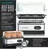 Arendo Frühstücks Set 2-tlg 2-Scheiben Langschlitz Toaster + Eierkocher 6 Eier silber