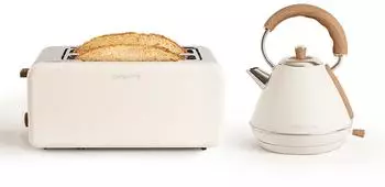 CREATE PACK TOAST RETRO Toaster KETTLE Wasserkocher CREATE XL Cremeweiß mit 1L