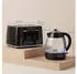 HomCom Wasserkocher Toaster Set 1,7L 2200W Wasserkocher 4-Scheiben-Toaster Schwarz