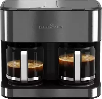 ProfiCook Kaffeemaschine PC-KAD 1308 mit 2 Glaskannen 2x 1,8 Liter 2000 Watt dark inox