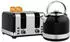 HomCom Wasserkocher- und Toaster-Set 7 Bräunungsstufen 1,7 L Kunststoff Edelstahl